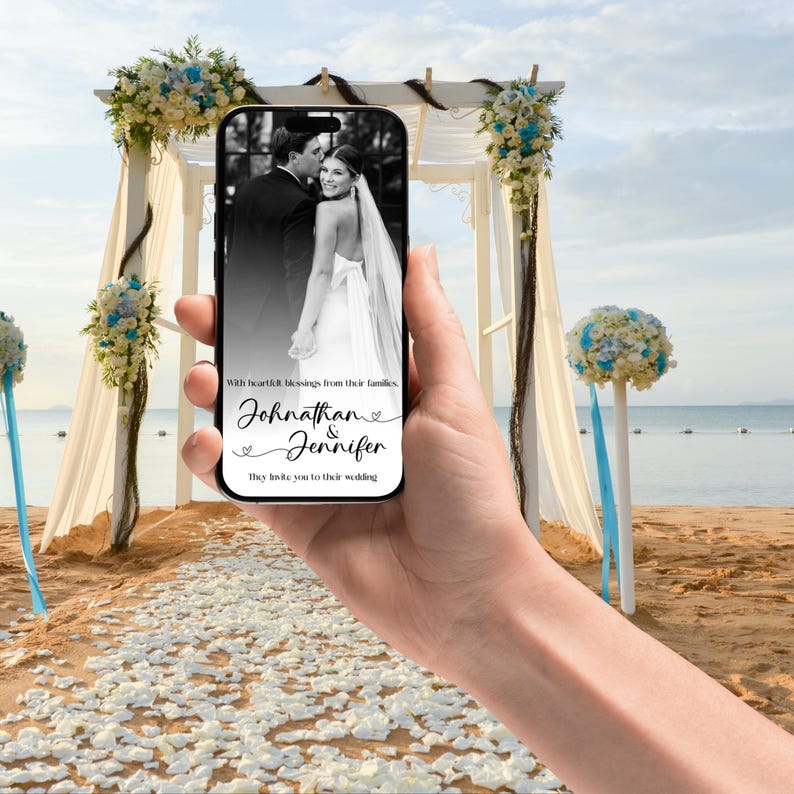 Digital Wedding Invitations With RSVP Link - Modern Canva Template ...