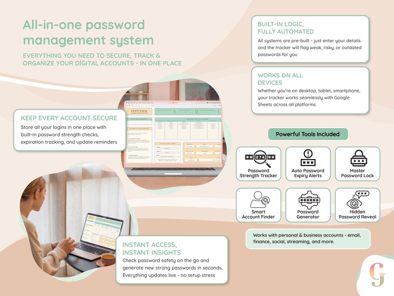 Password Tracker Google Sheets Template | Account List Spreadsheet ...