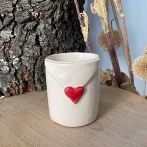 Handmade Envelope Mug – Unique Ceramic Cup for Coffee or Tea Lovers