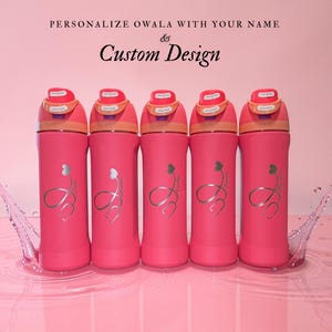 Personalized 24oz FreeSip Water Bottle | Custom Engraved Name Bottle | Insulated Stainless Steel Cup | Gift for Her, Kids, School Bottle