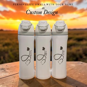 Personalized Owala FreeSip bottle with engraved name, ideal for nurses and healthcare workers. Perfect for hospital shifts and daily hydration. A practical and thoughtful gift for RN and medical professionals.