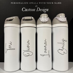 Personalized Owala 24oz FreeSip bottle with custom logo or name engraving. Perfect for unique gifts, branding, or personalized everyday use.