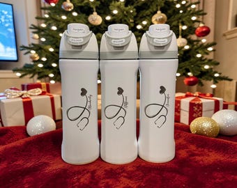 パーソナライズされたOwala FreeSipボトル24オンス、看護師週間ギフト、看護師・医療従事者RN向け、名前刻印感謝ギフト、医療分野