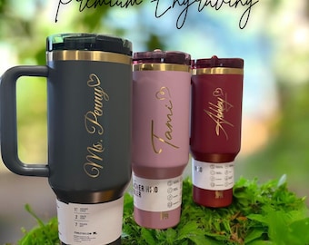 Vaso Stanley personalizado de 1,2 litros (40 oz) grabado / Taza con nombre personalizado / Regalo corporativo, recuerdo de boda de lujo, cumpleaños importante, taza de aniversario