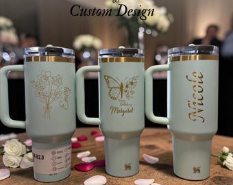 Personalized Stanley 40oz Tumbler, Custom Name Design Gift Cup With  Flip Straw Lid, Insulated Travel Mug, Drinkware Laser Engraved Stanley