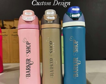 Garrafa Owala FreeSip personalizada de 710ml com nome | Presente para universitário, itens essenciais para a volta às aulas, vida no dormitório, garrafa de água gravada para o campus