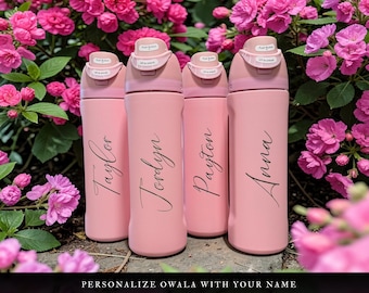 Garrafa Owala personalizada com gravação, 710ml, FreeSip, nome personalizado, presente para professor, enfermeiro, estudante, ideia de presente para a área da saúde na volta às aulas.