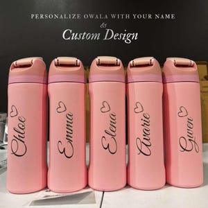 Personalized Owala 24oz FreeSip bottle with custom engraved name, perfect gift for her. A stylish and thoughtful personalized gift for everyday use.