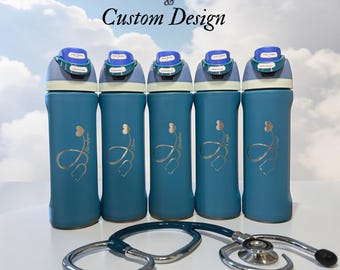 Custom Engraved Owala FreeSip Bottle, Nurse RN Gift, Personalized Name Medical Student Hydration Gift, Healthcare Worker Gift, CNA week