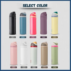 Personalized Owala 24oz FreeSip bottle with custom laser engraved name. A stylish and practical gift for daily use, travel, or everyday hydration.