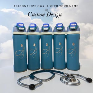 Personalized 24oz FreeSip Water Bottle | Custom Engraved Name Bottle | Insulated Stainless Steel Cup | Gift for Her, Kids, School Bottle