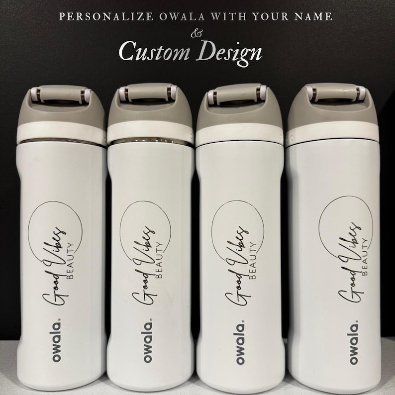Personalized Owala 24oz FreeSip bottle with custom logo or name engraving. Perfect for unique gifts, branding, or personalized everyday use.