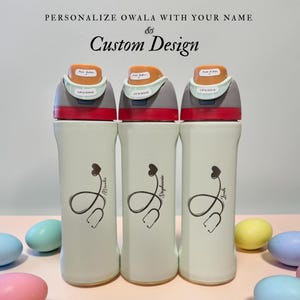 Personalized Owala FreeSip bottle with engraved name, ideal for nurses and healthcare workers. Perfect for hospital shifts and daily hydration. A practical and thoughtful gift for RN and medical professionals.