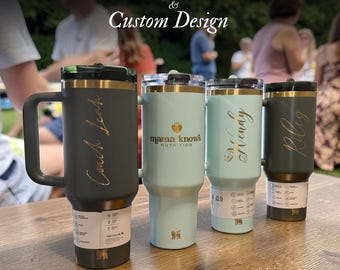Stanley 40oz Tumbler, Gift for Women, Large Travel Cup With Handle, Personalized Name Engraved, Car Mug Flip Straw Lid, Engraved Stanley