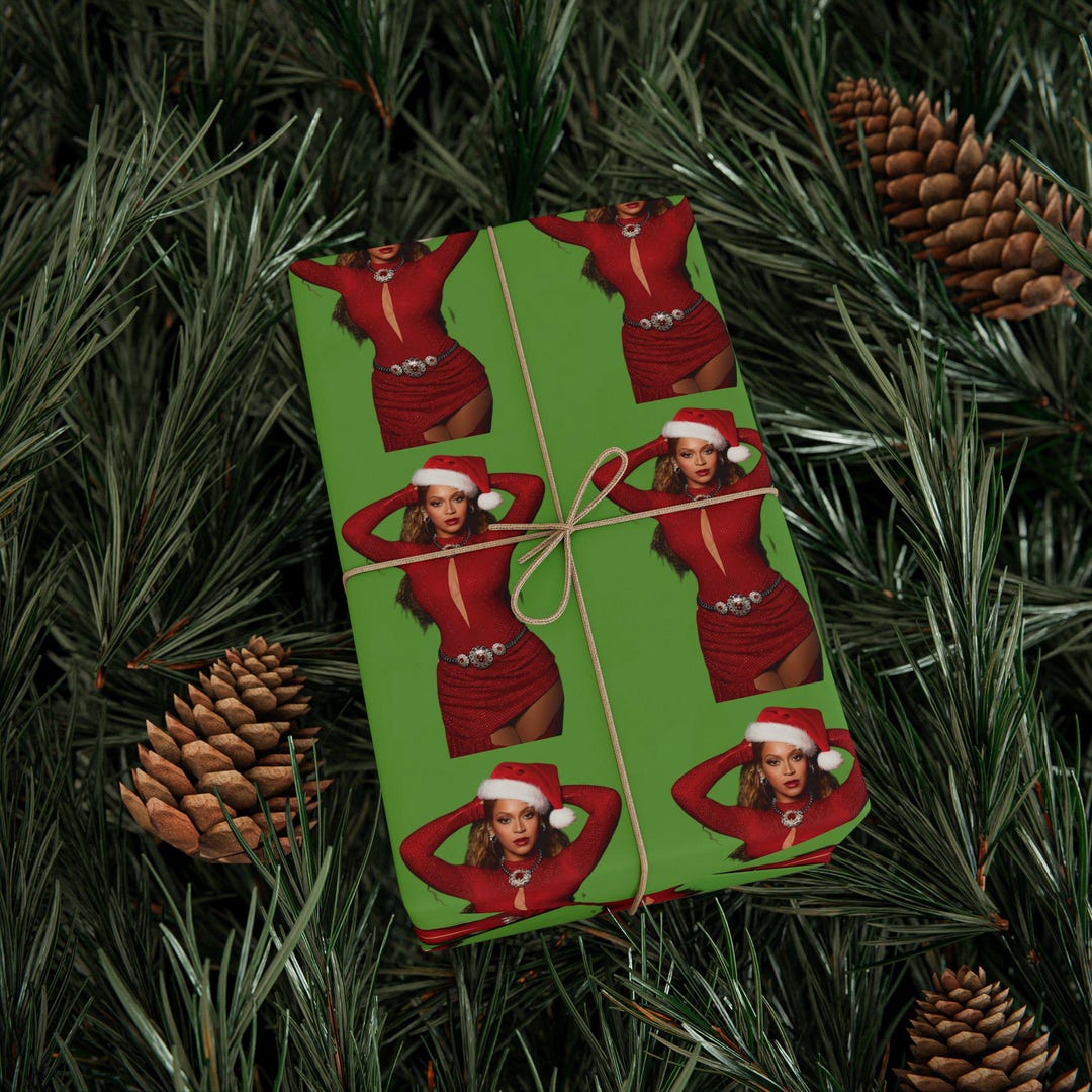 Beyoncé Inspired Santa Hat Wrapping Paper Holiday Pop Star Gift Wrap - Etsy