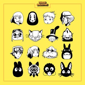 Studio Ghibli SVG Pack, Totoro SVG, Anime Clipart SVG, Ghibli Print