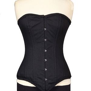 Women&#39;s Overbust Long Torso Cotton Corset Heavy Duty Double Steel Boned Waist Trainer Corset