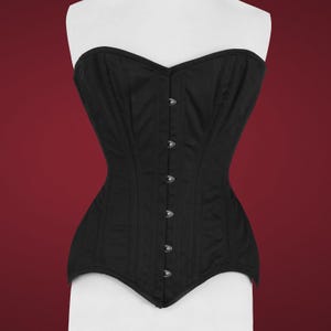 Women&#39;s Heavy-Duty Longline Overbust Cotton Corset with Double Steel Boning Waist Trainer - Made to Order