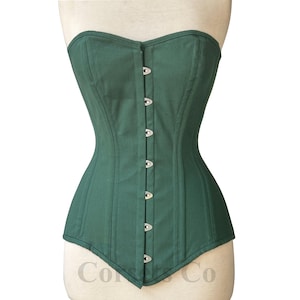Hochleistungs-Taillen-Trainer Baumwollkorsett Damen Overbust Double Steel Boned Longline-Korsett