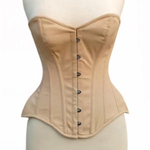 Heavy Duty Women&#39;s Overbust Cotton Corset | Double Steel Boned Waist Trainer Hourglass Corset