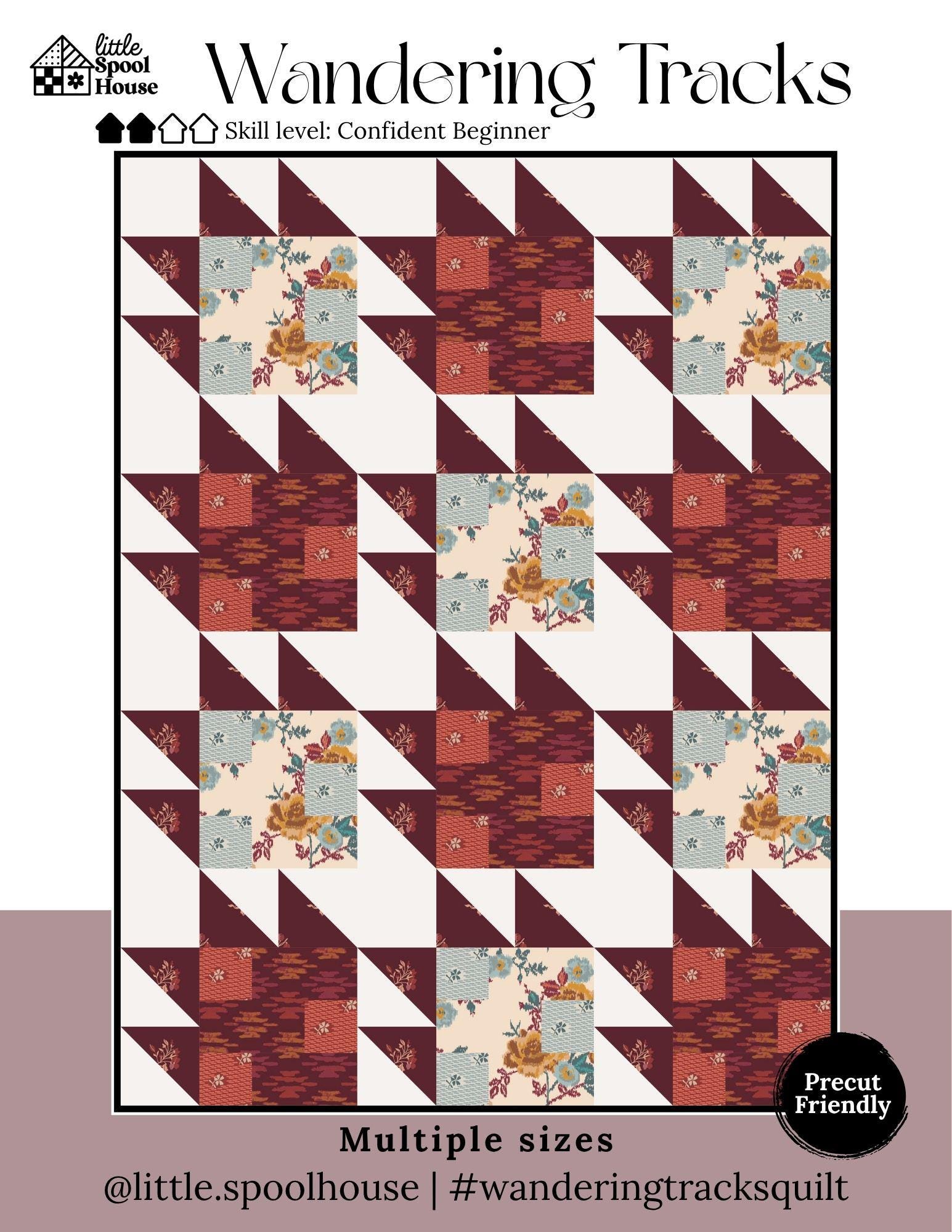 Wandering Tracks Quilt Pattern, Bear Paw Block, Confident Beginner ...