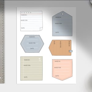 Neutral Earth Tone Quilt Labels: Custom Printable Note Design (PDF Download)