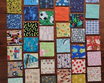 I Spy Fabric Squares, 4.5" Cotton Quilt Blocks, DIY Crafting