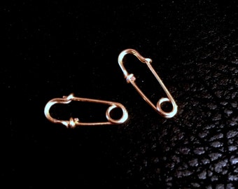 Major TINY Safety Pins, fancy tiny pin, safety pin, safety pin earring, wire safety pin, sweater charm, ear charm, jewelry accessories