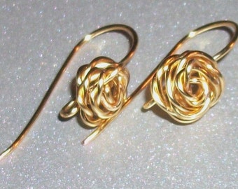 wire Rose 20g Handmade Earwires, Jewelry Supply, Findings, earring, french ear wire
