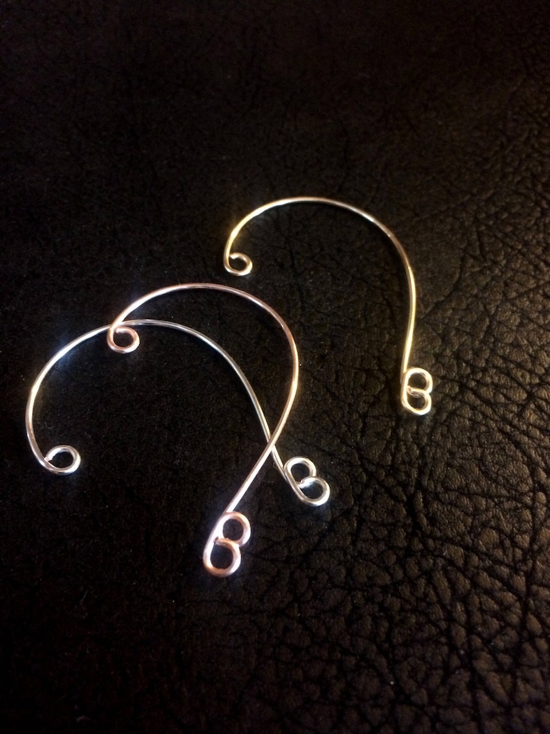 Ear Cuff, ear wire, ear wrap, ear jacket, earring component, ear climber, Simple 3 loop Drop Blank, beading supply image 3