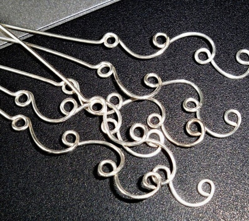 Beading pins Fancy headpin eye pin fancy eye pin jewelry Etsy