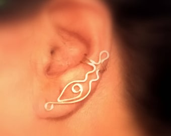 Goddess Ear Cuff, ear jewelry, ear climber, ear wrap, ear jacket, non pierced, Goddess, Hug