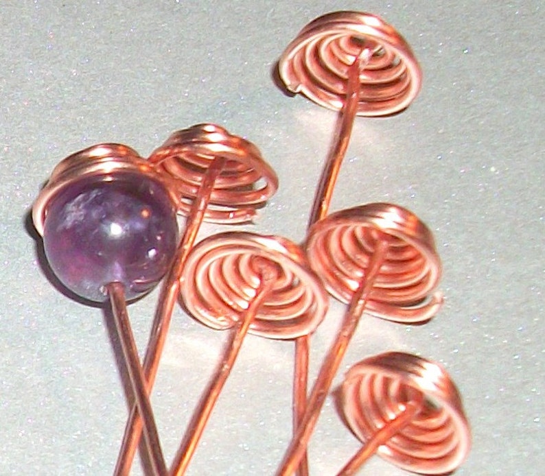 Copper Dome Bead Cap Head Pins 4 pc Etsy