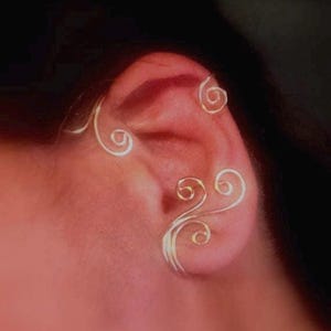 Ear cuff, Whimsical Swirl Cuff, Vine Jewelry, ear jewelry, ear climber, ear wrap, ear jacket, silver plate, sterling silver
