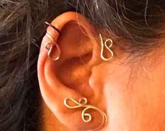 Swirly vine Ear Cuff, Vine Jewelry, ear jewelry, ear climber, ear wrap, ear jacket, silver plate, non pierced