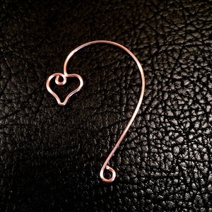 Heart Wire Ear wrap,  Ear Cuff, ear jacket, ear climber, ear wrap, beading, non pierce,  loop ear beading Blank