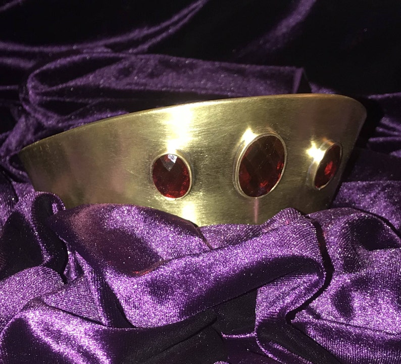 Brass Gem Tiara, Greek Crown, princess tiara, wedding crown, wedding tiara, goddess crown, bridal crown, headband, cosplay image 3
