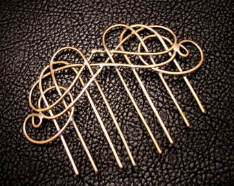 Hair Comb, Hair fork, Hair accessories, Hair jewelry, rustic wedding, bridal comb, decorative hair comb, woven hair comb