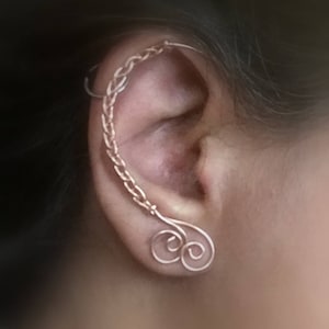 Braid and swirls, Ear Cuff, Vine Jewelry Ear Cuff, Vine Jewelry, ear jewelry, ear climber, ear wrap, ear jacket, non pierced