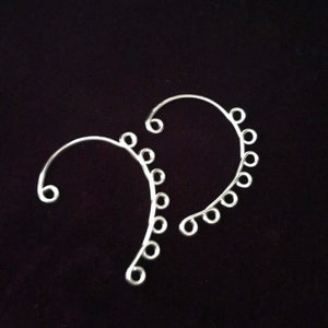 Ear cuff, Ear wire, Ear jacket, Ear wrap, beading cuff blank, 7 loop