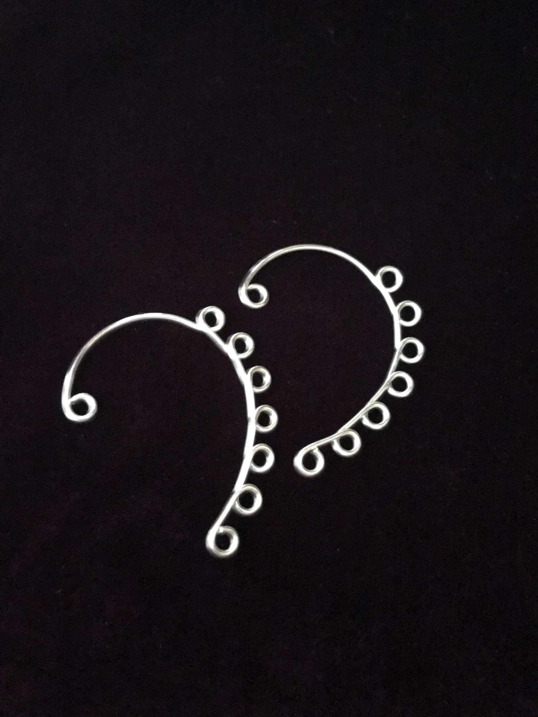 Ear cuff, Ear wire, Ear jacket, Ear wrap, beading cuff blank, 7 loop