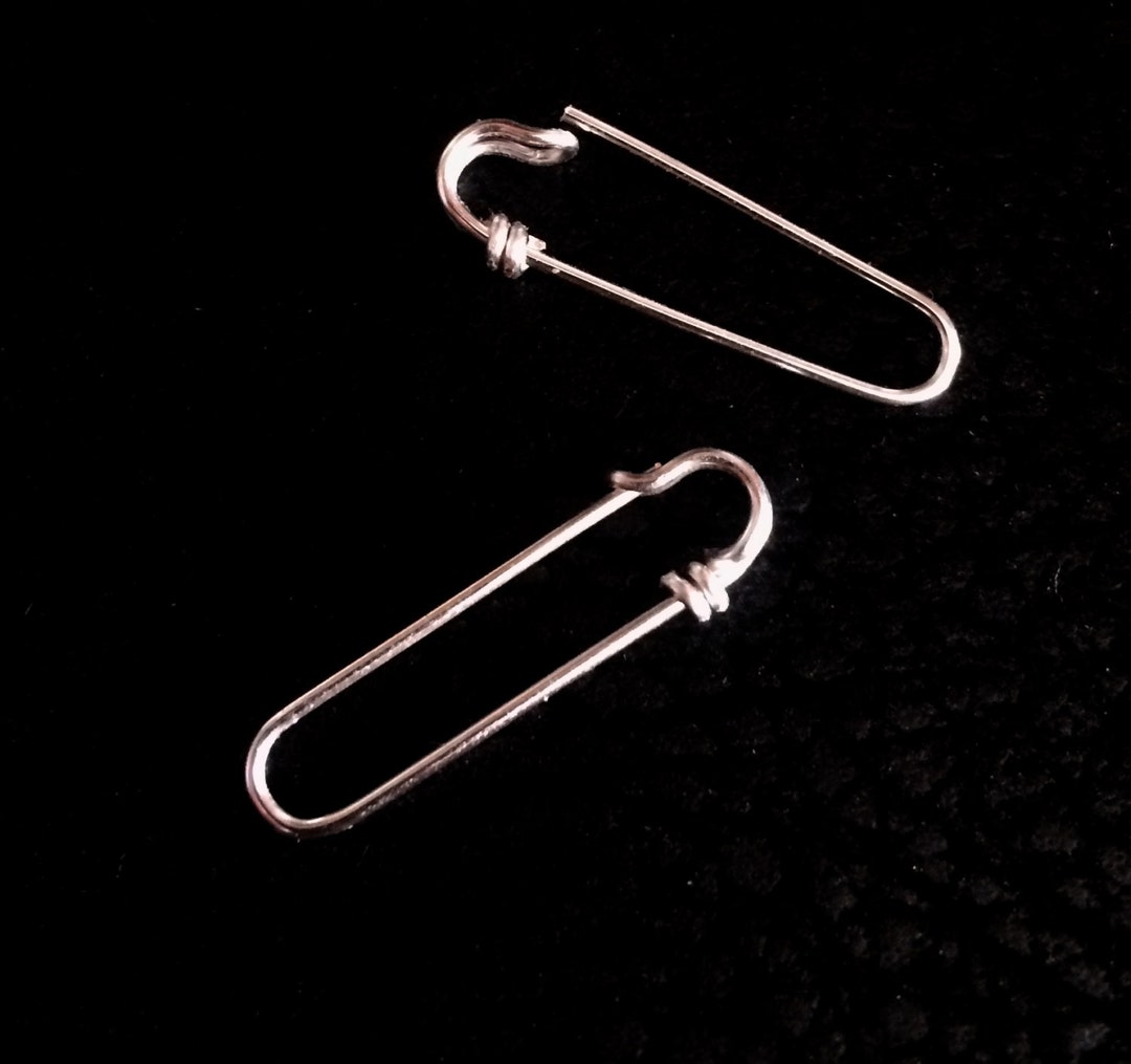 Safety Pin. Handmade Open Loop Safety Pin, Skinny Pin, Earrings Etsy