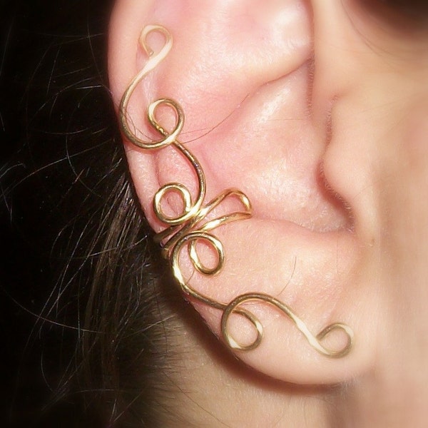 Vine ear cuff, Swirl Vine Ear Cuff, ear wrap, ear jacket, ear climber, ear jewelry, ear decoration,  non pierced