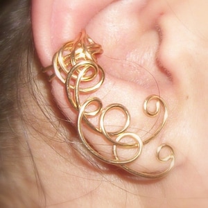 Twirly Swirly Ear Cuff, ear wrap, ear climber, ear jacket, ear jewelry, ear decoration, non pierced image 1