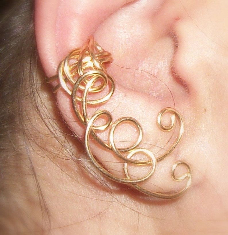 Twirly Swirly Ear Cuff, ear wrap, ear climber, ear jacket, ear jewelry, ear decoration, non pierced image 1