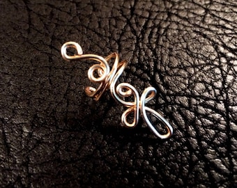 Cross Ear Cuff, ear wrap, ear climber, ear jacket, Twisted Loops,  non pierced, wire ear cuff