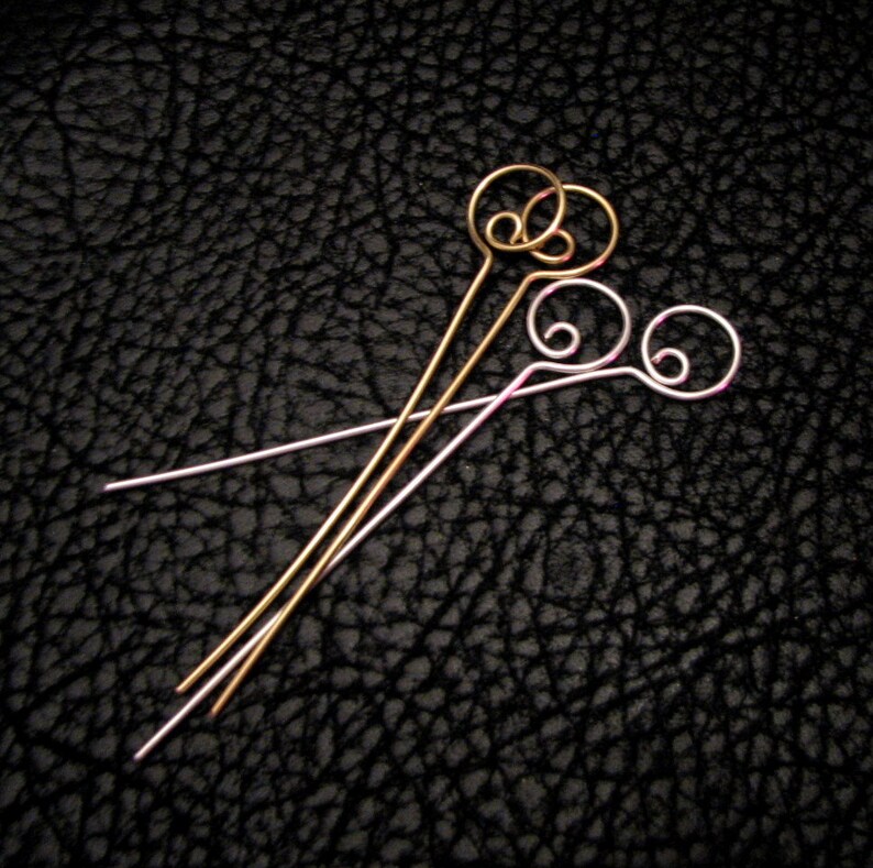 Swirl Head Pins Eye Pins Beading Supplies Hoop Eye Pins Etsy