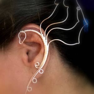 Wyvern,  Flying Wyvern Jewelry Ear Cuff, Vine Jewelry, ear jewelry, ear climber, ear wrap, ear jacket, non pierced