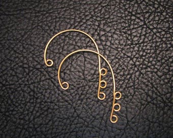 Wire ear cuff, Ear Cuff, 4 hoop, Ear wrap, ear jacket, earring component, non pierced, jewelry making