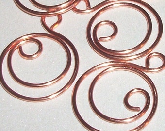Handmade Copper Wire Charms, Connection Links 6